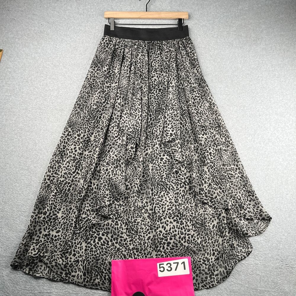 Womens Guess Leopard Print Flow Skirt Size Small Elastic Waist